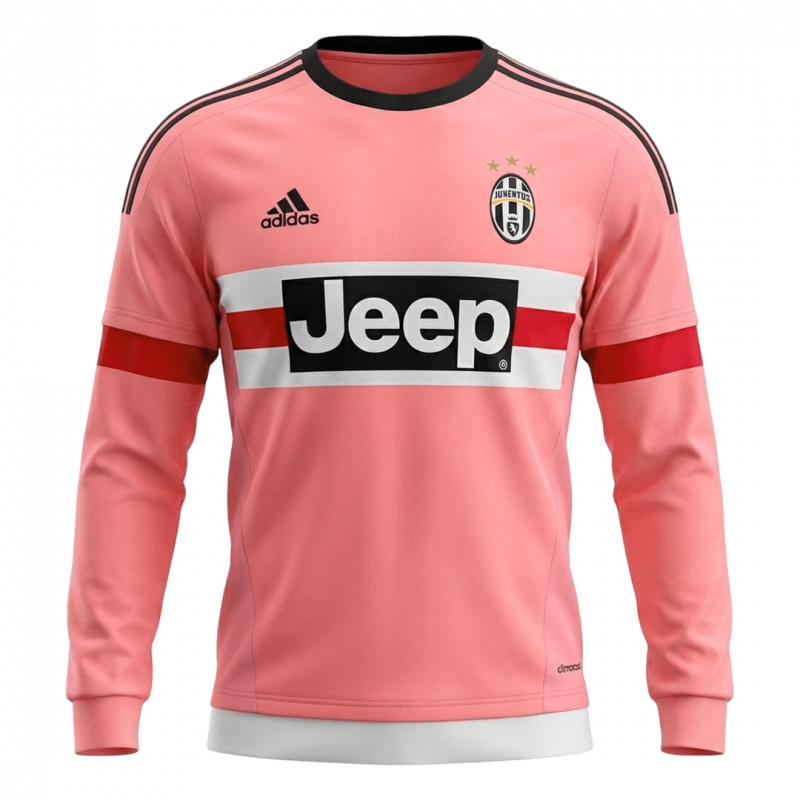 Juventus 2015/16 Away Pink Long Sleeve Retro Jersey