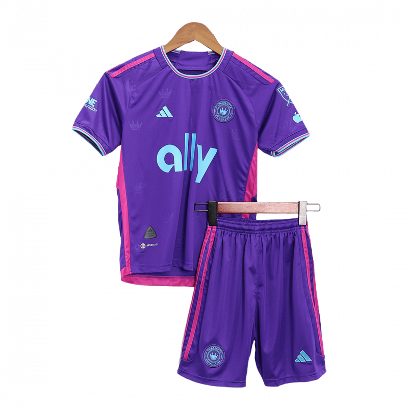 Charlotte FC 2023 Away Purple Kids Kit