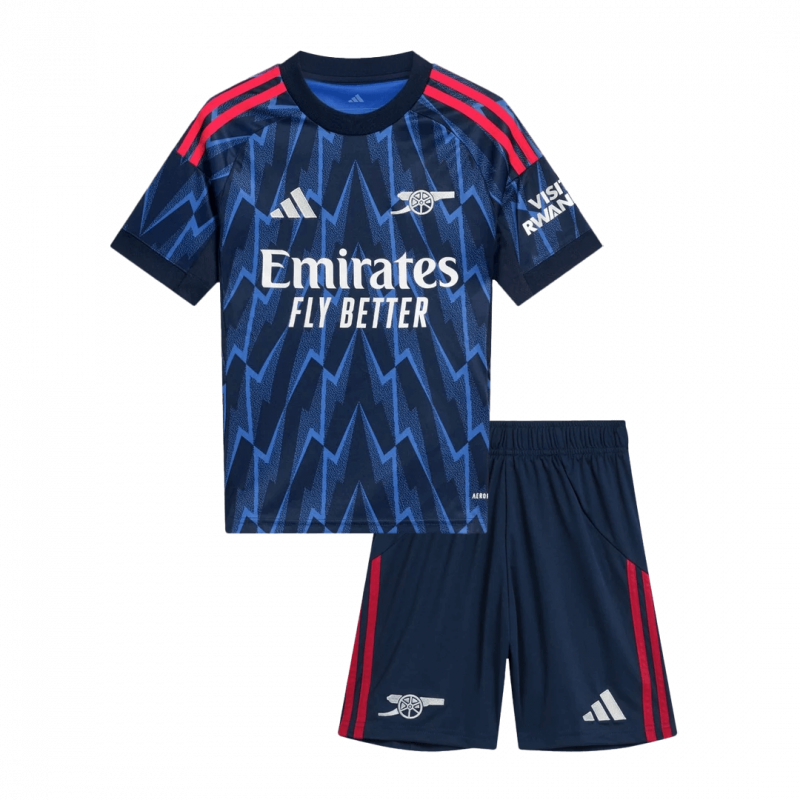 Arsenal 2025/26 Away Blue Kids Kit