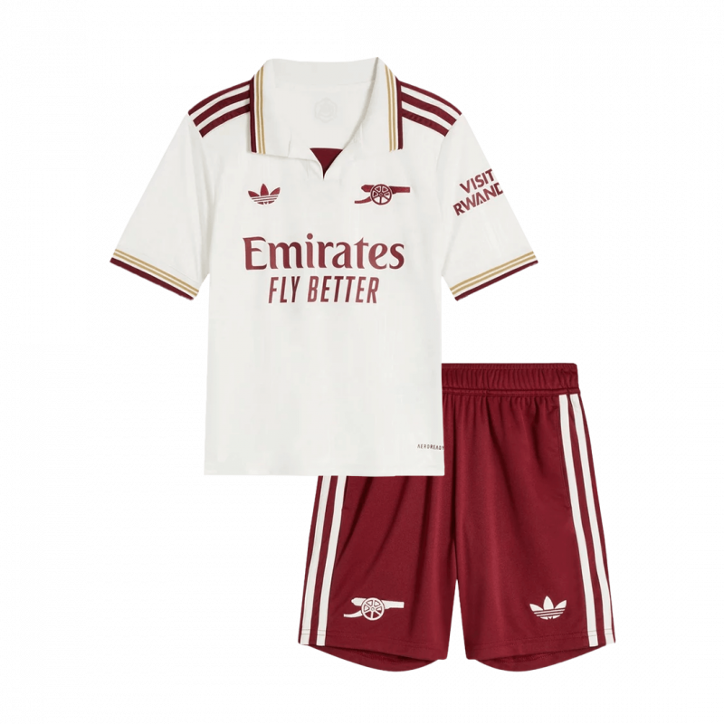 Arsenal 2025/26 Third White Kids Kit