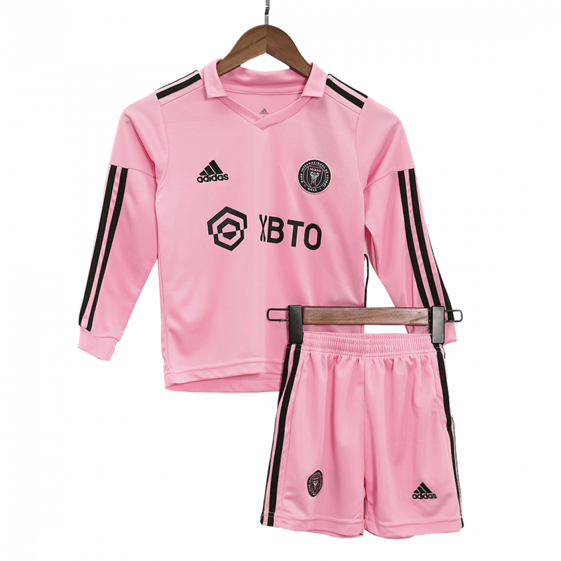 Inter Miami CF 2023/24 Home Pink Long Sleeve Kids Kit