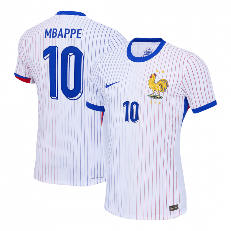 MBAPPE #10 France 2024 Away White Player Version Jersey