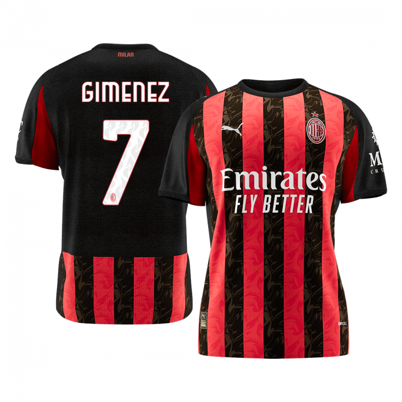 GIMENEZ #7 AC Milan 2025/26 Home Black Premium Jersey
