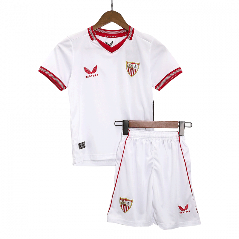 Sevilla 2023/24 Home White Kids Kit