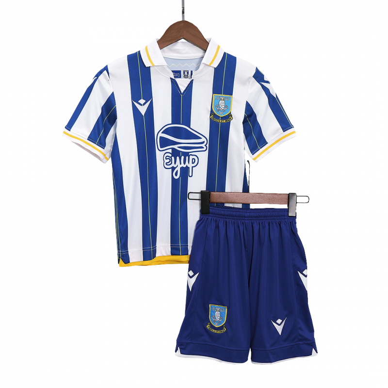 Sheffield Wednesday 2023/24 Home White Kids Kit