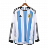 Argentina 2022 Home White Long Sleeve Three Stars Jersey