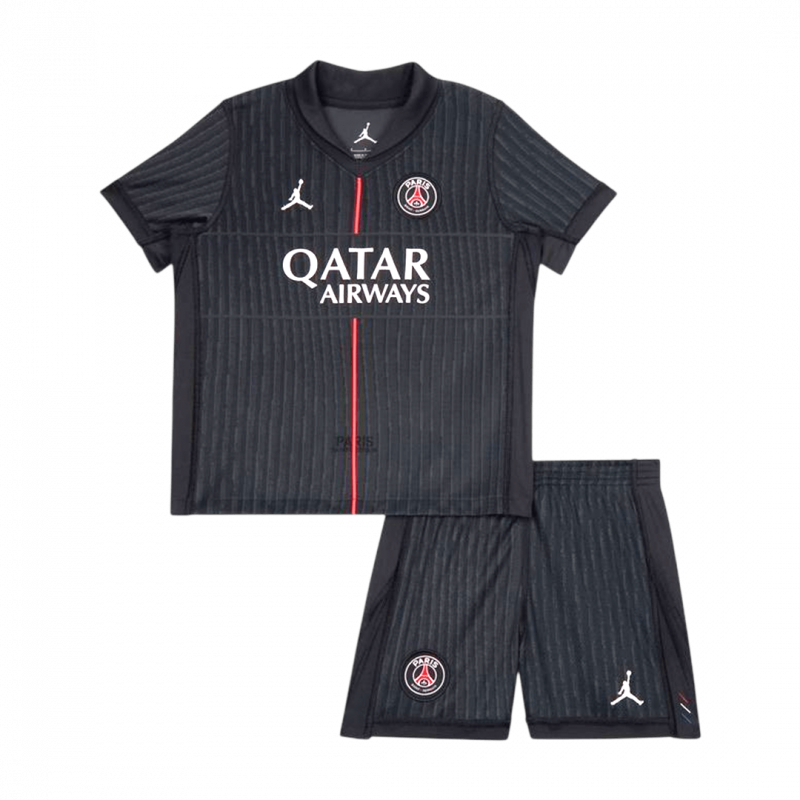 Paris Saint-Germain 2025/26 Fourth Black Kids Kit