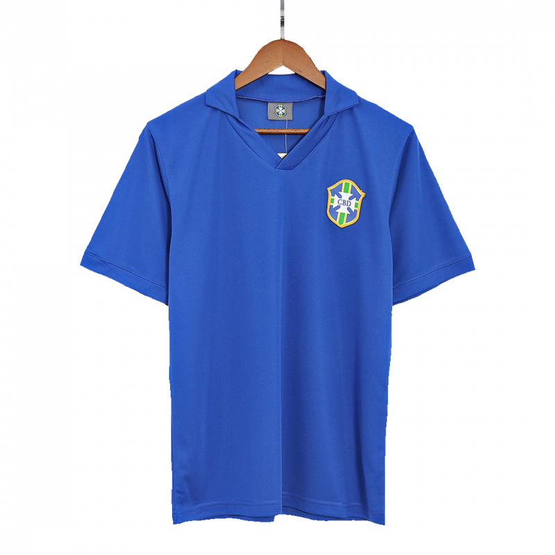 Brazil 1957 Away Blue Retro Jersey