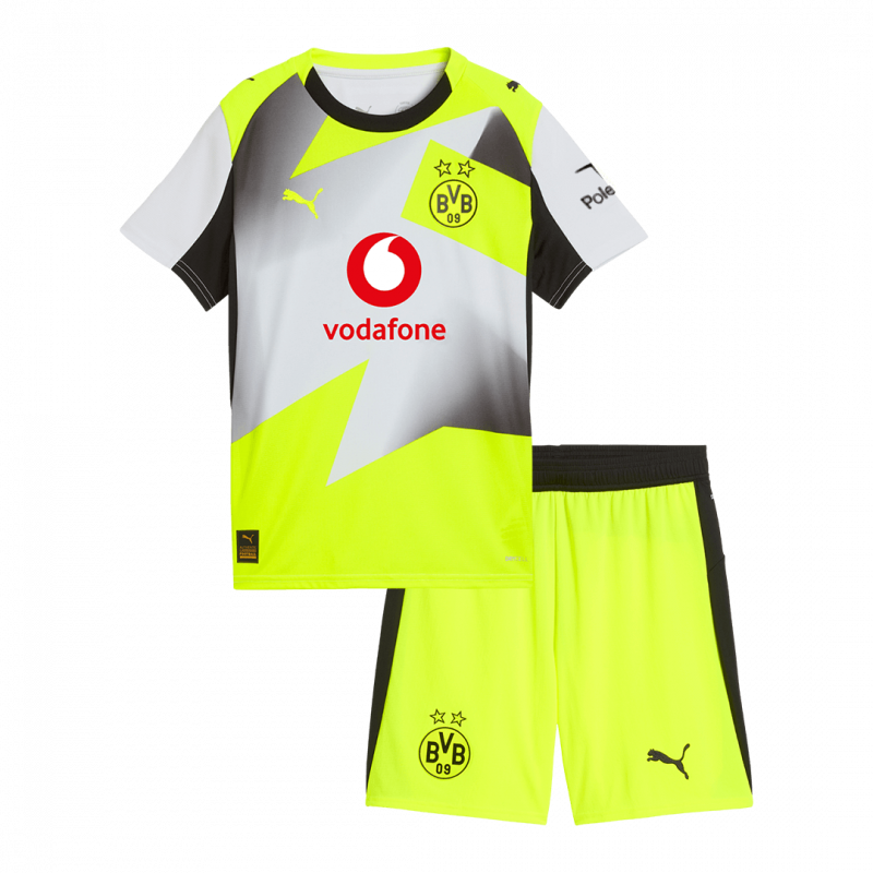 Borussia Dortmund 2025/26 Away Grey Kids Kit