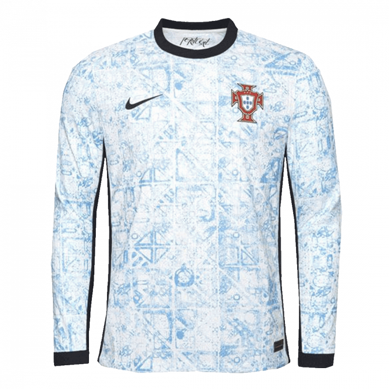 Portugal 2024 Away Blue Player Version Long Sleeve Jersey