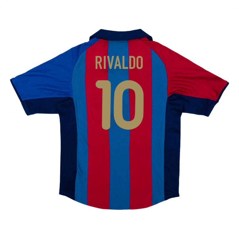 RIVALDO #10 Barcelona 2001/02 Home Blue Retro Jersey