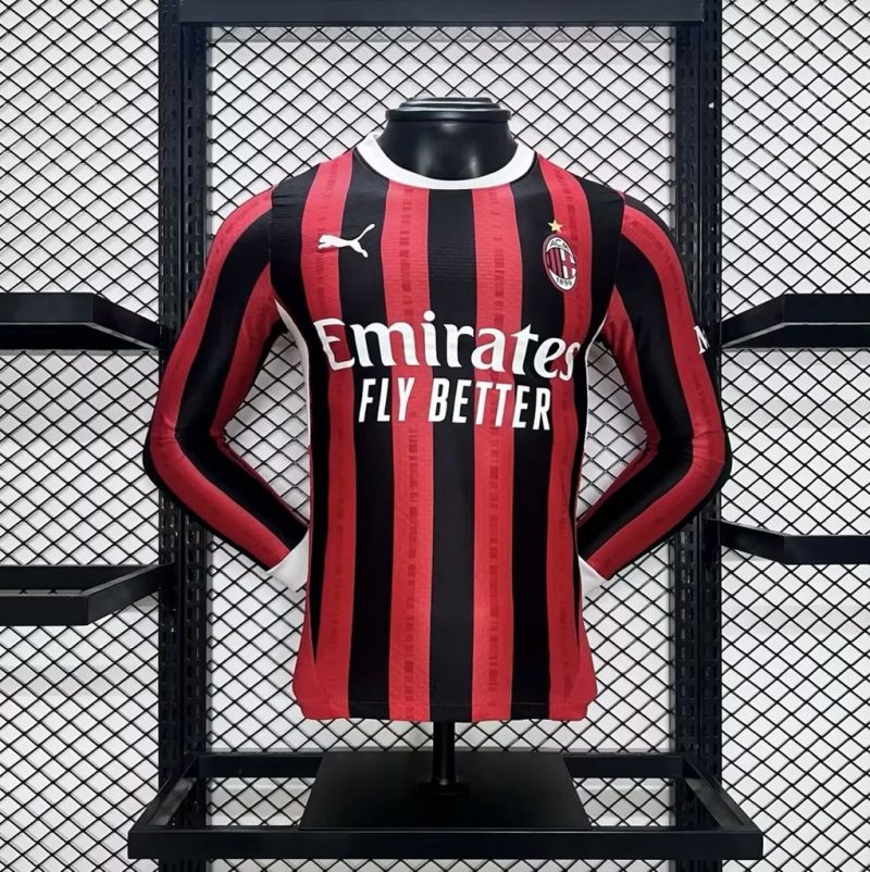 AC Milan 2025 Home Long Sleeve Jersey