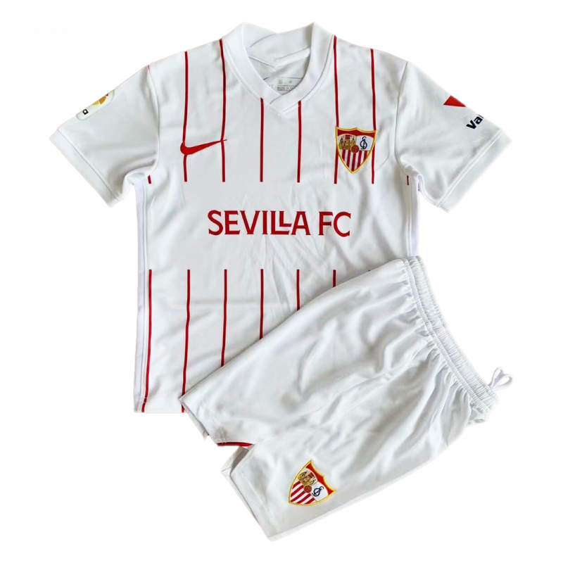 Sevilla 2021/22 Home White Kids Kit